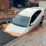 Obra na rede de gás abriu cratera e ‘engoliu’ carro na Vila Margarida, em Campo Grande