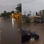 Chuva intensa atinge Três Lagoas e carros ficam parcialmente submersos em enxurrada