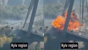 Drone russo atinge ponte movimentada em Kiev