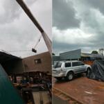 Ventania destelha casas em Amambai e moradores usam lonas para evitar chuva
