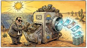 Suposto esquema do chamado 'Sistema Solar' estaria à beira do colapso em MS (Ilustração, Gemini)
