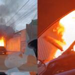 VÍDEO: Carro pega fogo e assusta motoristas na Três Barras