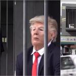 Instalação artística no Irã mostra homem vestido de Trump atrás das grades