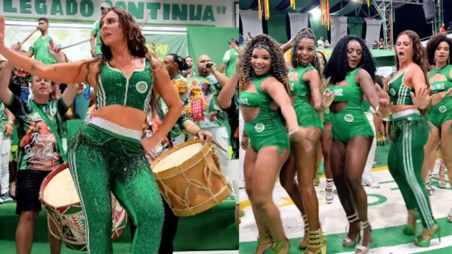 Paolla Oliveira estreia em seu primeiro ensaio como rainha de bateria da Imperatriz Leopoldinense