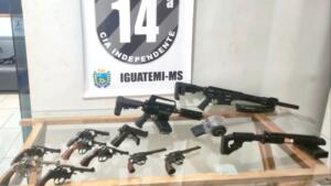 Motorista é preso ao ser flagrado com fuzil de fabricação norte-americana em Iguatemi
